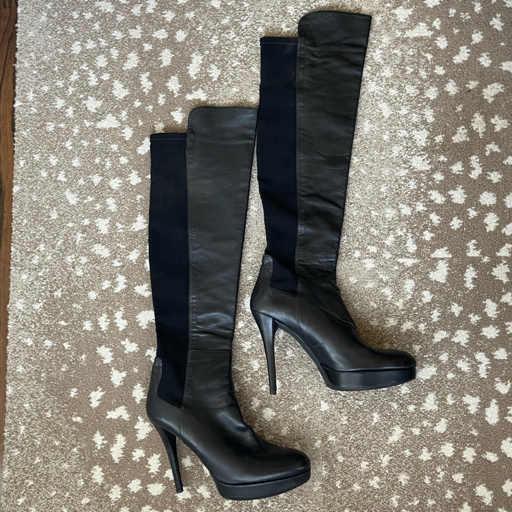 Stuart Weitzman 50:50 Leather Over the Knee Boots